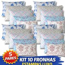 Kit 10 Fronhas Estampadas 50x70cm 100 Poliéster Atacado Revenda Kit 10 Fronhas Estampadas 50x70cm 100 Poliéster Atacado Revenda