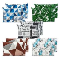 Kit 10 Fronhas Estampadas 70cm x 50cm Sortida Ponto Palito Percal 180 Fios