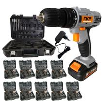 Kit 10 Furadeira Parafusadeira à Bateria 12V com Maletas e Acessórios FP12X50 NK