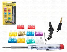 Kit 10 Fusíveis C/ Testador - Auto Plug