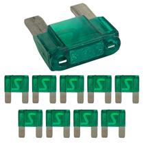 Kit 10 Fusíveis Lâmina Maxi 30 Amperes Verde Automotivo Kit 10 Fusíveis Lâmina Maxi 30 Amperes Verde Automotivo