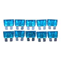 Kit 10 fusíveis Lâmina Universal 15 Amperes Azul Kit 10 fusíveis Lâmina Universal 15 Amperes Azul