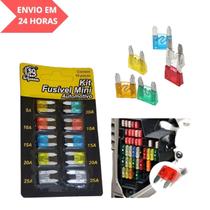 Kit 10 Fusíveis Mini Lâmina Automotivos 5A a 25A