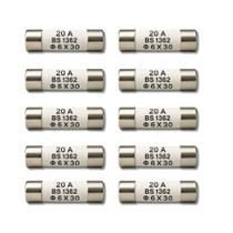 Kit 10 Fusível Cerâmico 6X30 20A Ideal Forno Microondas