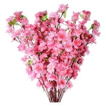 kit 10 galhos flores de cerejeiras artificiais pessegueira