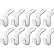 Kit 10 Gancho Extensor De Cabide De Roupas Conector Branco