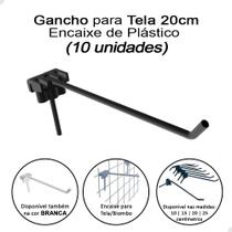 Kit 10 Gancho Simples Expositor 20cm P/ Biombo Tela Aramada Preto - ÁGUIA SPV