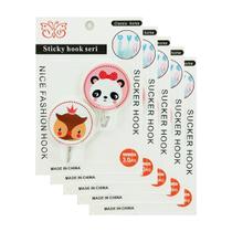 Kit 10 Ganchos Animais Adesivos de Parede de Plástico 3kg