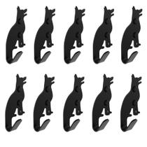 Kit 10 Ganchos De Parede Decorativo Pendurador Preto
