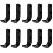 Kit 10 Ganchos De Parede Preto Fosco Para Toalha Plus UN