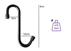 Kit 10 Ganchos P/ Organizar Toalha, Talher, Xícara Cor Preto