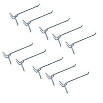 Kit 10 Ganchos Painel Perfurado Eucatex Zincado 20cm MS10204