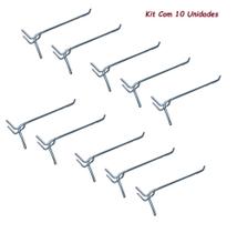 Kit 10 Ganchos Painel Perfurado Eucatex Zincado 25cm MS10205