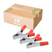 Kit 10 Garra Jacaré 100 Amp Vermelho 11cm