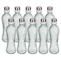 Kit 10 Garrafa De Agua Squeeze Vidro Suco Água Portátil 1l H2o Transparente