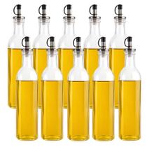 Kit 10 Garrafa para Azeite de Vidro com Tampa e Bisco Dosador Anto Vazamento Lyor 510ml