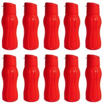 Kit 10 Garrafa Squeeze Garrafinha de Água 400ml Plástica Academia Livre de BPA Estilo Tupperware ECO