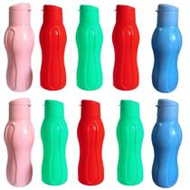 Kit 10 Garrafa Squeeze Garrafinha de Água 650ml Plástica Academia Livre de BPA Estilo Tupperware ECO
