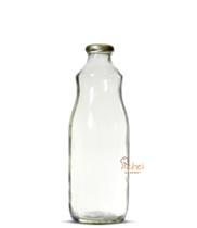 Kit 10 garrafas de vidro incolor 1 litro com tampa de metal branca