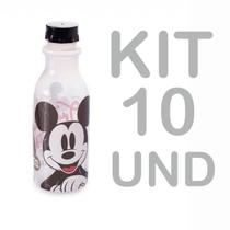 kit 10 Garrafinha de Água Infantil 500 ML Escolar mickey retro Plasútil