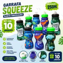 Kit 10 Garrafinhas Dino 250ml Infantil Livre BPA Plástico PP Escolar Lembrancinha Kit 10 Garrafinhas Dino 250ml Infantil Livre BPA Plástico PP Escolar Lembrancinha