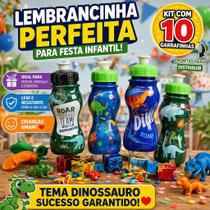 Kit 10 Garrafinhas Infantil Dino 250ml Livre BPA Escola Lembrancinha Criança