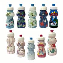 Kit 10 Garrafinhas Infantis Squeeze Meninas e Meninos 250ml