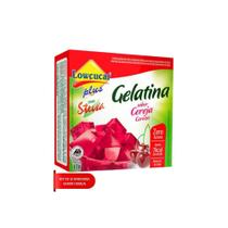 Kit 10 gelatina c/ stevia cereja sem acucar nao contem gluten baixo teor de sodio lowcucar 10g