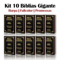 Kit 10 Gigante Luxo Popular Preta - Com Harpa - Palavras de Jesus em Vermelho