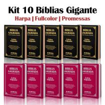 Kit 10 Gigante Luxo Popular Preta e Pink - Com Harpa - Palavras de Jesus em Vermelho