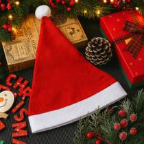 Kit 10 Gorro de Natal Vermelho com PomPom Touca Papai Noel Unissex