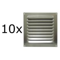 Kit 10 Grades De Ventilação Alumínio Itc 20x20cm Com Tela - ITC Exaustores
