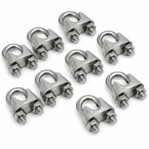 Kit 10 grampo clips para cabo de aço 1/8 Kit 10 grampo clips para cabo de aço 1/8