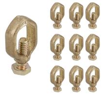 Kit 10 Grampo Conector Haste Aterramento Latão Reforçado Modelo Simples 1/2 x 5/8 - Celio Ferrari
