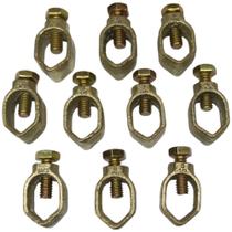 Kit 10 Grampo de Aterramento Simples para Haste de 1/2 até 5/8 Conector Reforçado