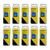 Kit 10 Grampo Grampeador Stanley Heavy Duty 6mm 1/4 Pol Tapeceiro Marceneiro Estofado Pistola Manual