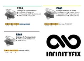 Kit 10 Grampos Presilha do Forro da Porta Dianteira e Traseira-P263