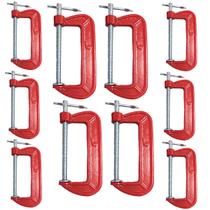 Kit 10 Grampos Sargento Tipo C 4 Polegadas Marcenaria 140mm Aço Metal Profissional