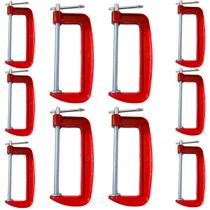 Kit 10 Grampos Sargento Tipo C 6 Polegadas Marcenaria 200mm Aço Metal Profissional