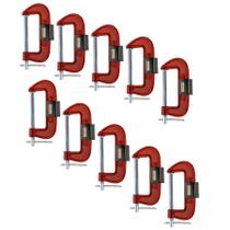 Kit 10 Grampos Tipo C Carpinteiro Marceneiro Leve 3 Polegadas