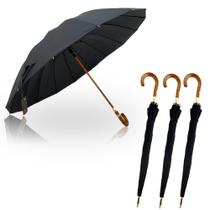 Kit 10 Guarda Chuva Automático Preto Reforçado Portaria Preto 2070