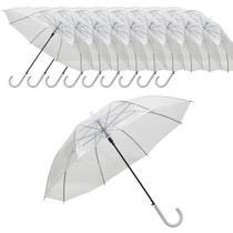 KIT 10 Guarda-Chuva Transparente Grande