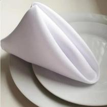 Kit 10 Guardanapos De Mesa Tecido Oxford Branco 40x40cm