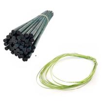 Kit 10 Haste Estaca Tutor Orquídea Bambu 1m+10mts de Amarril Kit 10 Haste Estaca Tutor Orquídea Bambu 1m+10mts de Amarril