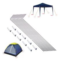 Kit 10 Hastes 4x47x350 Estaca Inox Para Gazebo Camping Praia Reposição Fixador mesa cadeira