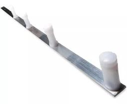 Kit 10 Hastes Barra Chata 4 Isoladores 75 Cm Branco