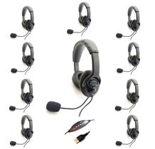 Kit 10 Headset Usb Voip Cancelador Ruído Agem Ahx-3000 Plus