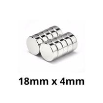 Kit 10 Imã Neodímio Disco Magnético N35 18 x 4 mm Super Forte Potente Redondo