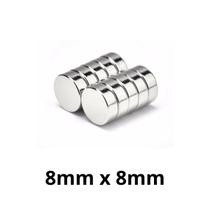 Kit 10 Imã Neodímio Disco Magnético N35 8x 8mm Super Forte Potente Redondo