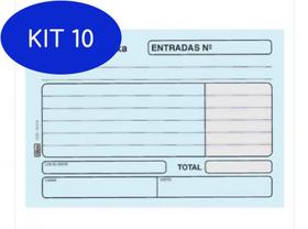 Kit 10 Impresso Controle De Caixa Entrada Com 100 Fls - Tilibra